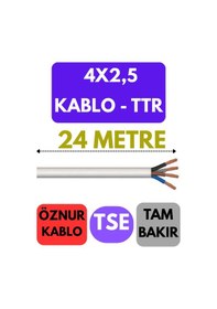 Resim Öznur 4x2,5 Ttr Kablo Metre Seçenekli Beyaz - 24 Metre 