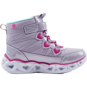 Resim Skechers Lights-Sweet Styling Kids Sneaker Işıklı Bilekli Lastik Bağcıklı Cırtlı Günlük Çocuk Ayakkabısı Mor 