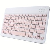 Resim IPad 11. Nesil 10. Nesil, iPad Pro 12.9 11 13 İnç M4, iPad Air M3 M2 5. Nesil 4. Nesil, iPad Mini Samsung Galaxy Tablet iPhone Mobil Telefonlar İçin Ultra İnce Şarj Edilebilir Kablosuz Klavye (Pembe) 