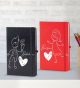 Resim Bk Gift Kişiye Özel Sevgili Temalı 2’li Defter Seti, Sevgiliye Hediye, Sevgililer Günü Hediyesi, Doğ 