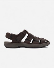 Resim CLARKS Saltway Cove Dark Brown Lea Erkek Kahverengi Sandalet 26176900 