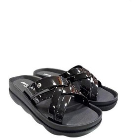 Resim Pierre Cardin Dolgu Topuk Anatomik Taban Bayan Terlik Siyah 
