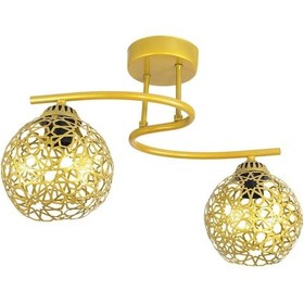 Resim Plafonyer Modern S Model Selçuklu Motif Gold Avize 