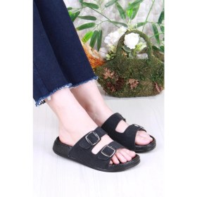 Resim Pienn Yazlık Kadın Ortopedik Terlik – Sim Detaylı, Çift Tokalı, Soft Tabanlı Ev ve Sokak Terliği. 