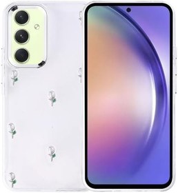 Resim Kilifplus Samsung Galaxy A54 ile Uyumlu Kılıf Şeffaf Simli Airbag Tasarımlı Kapak, Darbe Emici, Kamera Korumalı, [ Tam Uyumlu, Zarif, Kaliteli ], Kiraz 