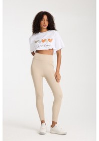 Resim Beyaz Choose Happy Yazılı T-shirt Beyaz 