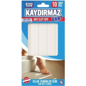 Resim Boss Tape Banyo Küvet Duşakabin Islak Zemin Yer Kaydırmazlık Şeritleri Yapışkanlı 10 Adet 