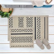 Resim Bluenity Hat Doğal Pamuk 2'li Banyo Paspası - Gri - 60x100 cm + 50x60 cm 