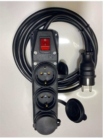 Resim Mutlusan 3'lü Anahtarlı Priz 3x1.5 mm Uzatma 2 MT 