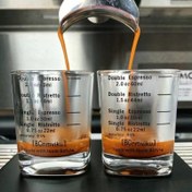 Resim 1-2 Adet Kalın Cam Kahve Fincanı Ölçekli Espresso Ölçeği ile Evde Pişirme İçin 