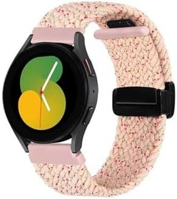 Resim Xiaomi Imilab KW66 Uyumlu Flexi Hasır Magnet Kordon 22 mm(Güçlü Mıknatıs) Pembe 