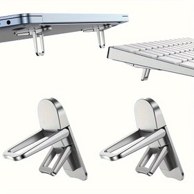 Resim 2'li Set Laptop Standı, Bilgisayar Klavye Kaldırıcı Mini Taşınabilir Laptop Standı, Dizüstü Bilgisayarlar İçin Kullanılır 