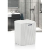 Resim Okyanus Home Mina Beyaz Çizgili Kare Çöp Kovası Beyaz 