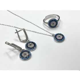 Resim Zirkon Taşlı Nazar Boncuk Set 