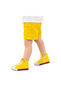 Resim Kiko Kids Tinna Bağcıklı Erkek Çocuk Boğazlı Keten Spor Ayakkabı Sarı 