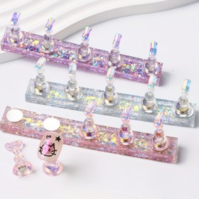 Resim 5 Parça/Set Aurora Tırnak Sanatı Görüntüleme Manyetik Tutucu Seti Reçine Pratik Standı Basın Tırnaklar Eğitim Jeli Cila Uçları Gösterme Raf Araçları 