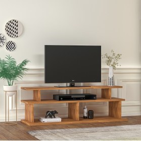 Resim WOODFACE Ella Televizyon Sehpası 120x40 Cm Doğal Ahşap Özel Tasarım Meşe 