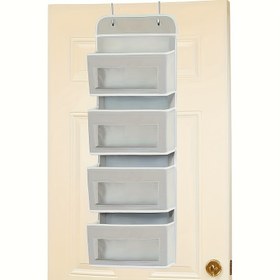 Resim Kapı Arkası, Kapı Üstü Düzenleyici Kutu, Asılı Gardırop Depolama Düzenleyici, 4 Raf, 4 Büyük Kapasiteli Cep, Yatak Odası, Banyo, Mutfak Dolabı, Ev Depolama 