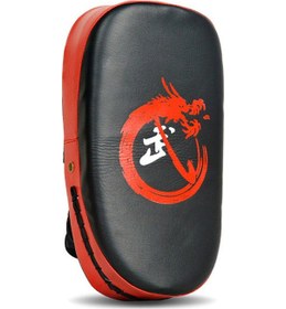 Resim Boks Pedi Kick Boks Muay Thai Boks Pedi Kavisli Strike Siyah Kırmızı 