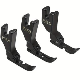 Resim Zippers Basınç Ayakkabısı Siyah Çelik Anti-Statik Baskı Ayağı Sol, Sağ, Orta Taraf Skewer Singer Brother Juki Endüstriyel Dikiş Makinesi Aksesuarları için 
