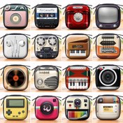 Resim 1 adet Erkek Kaset Kaydedici Desenli Sikke Çantası, Mini Anahtarlık Kılıfı, Retro Kulaklık Saklama Çantası, Hediye için İdeal Seçim 