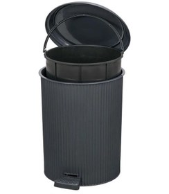 Resim Omnipazar Elf-n320 Nostalji 3 Boy Plastik Pedallı Çöp Kovası Antrasit 116 Antrasit 