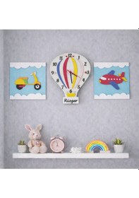 Resim Çocuk Odası Duvar Panosu Ve Duvar Saati Kişiye Özel No 10050 Çok Renkli 
