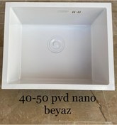 Resim DYSNOX Dys-nox 40x50 Beyaz Nano Kaplamalı Dışı Ses Yalıtımlı Evye 