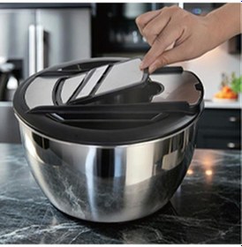 Resim Mien Hazneli Salata Kurutucu Ve Rende Seti Gümüş 