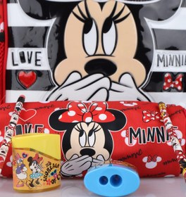 Resim Minnie Mouse LİSANSLI MINNIE MOUSE 32 CM TEK BÖLMELİ KÜÇÜK BOY ANAOKULU ÇANTASI,KALEM ÇANTASI,2 ADET KURŞUN KALEM 
