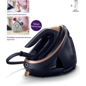 Resim Philips 9000 Serisi Taban Kameralı Buhar Kazanlı Ütü, 750 G'a Varan Şok Buhar, Ütülediğiniz Kumaşı Bilen Tek Ütü + Tiftik Toplayıcı Cihazı(Onerous) 