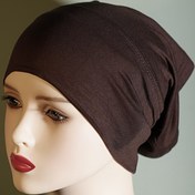 Resim Esnek Nefes Alabilen Müslüman Ramazan Başörtüsü - Kahverengi Hafif ve Rahat Günlük Kullanım & Dini Törenler İçin, Düz Dokulu Hijab, Ayarlı Kesim, Pürüzsüz Kumaş 