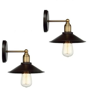 Resim Antik Metal Başlıklı Eskitme Retro Rustik Aplik 2 Adet 