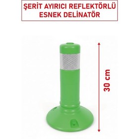 Resim 22039 Şerit Ayırıcı Esnek Delinatör 30 Cm Kompakt Boyutlu Ve Reflektörlü Trafik Ürünü 