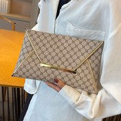 Resim LABOONOO Vintage Geometrik Çanta - Gri & Altın Ton Kapaklı, Geniş İç Mekanli Resmi Etkinlikler ve Günlük Kullanım için, Şık Tasarım, Dayanıklı Yapı, Moda Aksesuarı, Moda Tutkunları 