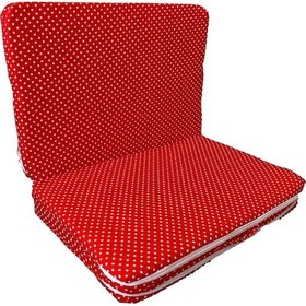 Resim Katlanır Çocuk Yatağı Sünger Yatak Çocuk Oyun Minderi 60x120-4 Cm Kırmızı Puantiyeli 