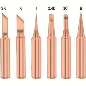Resim 6 adet Lehimleme Demiri İçin Uç Profesyonel Elektronik Lehimleme Demiri Ucu Saf Bakır 900MM Luotie Başlık Takımı Lehim Ucu 