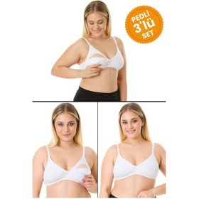 Resim Par Lingerie Pl 3'lü Çıkarılabilir Pedli Emzirme Sütyeni 