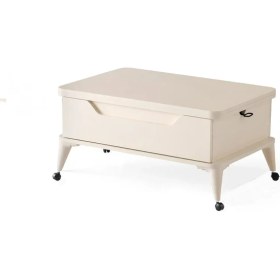 Resim Zerenland 1299 Tekerlekli Çift Çekmeceli Akıllı Sehpa, Sihirli Sehpa, Orta Sehpa, Laptop Masası 