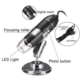Resim Hype Store Cilt ve Saç Analiz Cihazı 1600X 2.mp USB 8 LED Digital Mikroskop 