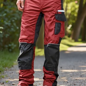 Resim Erkekler için nefes alabilir ve dayanıklı outdoor yürüyüş pantolonu, yeni diz koruyucu cepli, çok fonksiyonlu günlük iş pantolonu, esnek bel, aşınmaya karşı dirençli, elastik kasık, diz koruyucu cepli iş pantolonu 