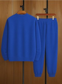 Resim Wings Eşofman Takımı Sweatshirt Jogger - Saks Mavi Baskılı Oversize Şardonlu Bisiklet Yaka Saks Mavi 