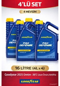 Resim 2025 Üretim Goodyear Mavi Pro Defense Antifriz 4x4 16l -36 C 4 Mevsim Dörtlü Set Mavi 