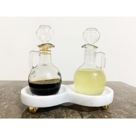 Resim Genel Markalar Doğal Beyaz Mermer Yuvarlak Yağdanlık Standı Şık ve Zarif Tasarım 