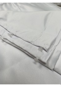 Resim Saten Güneşlik Perde Beyaz Güneşlik Beyaz 