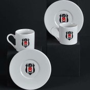 Resim Neva Beşiktaş Lisanslı Arma Logo 2'li Kahve Fincan Takımı 