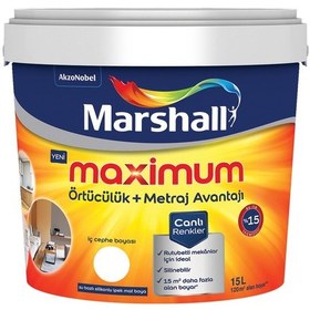 Resim Maximum Silikonlu Ipek Mat Iç Cephe Boyası Kumbeji 15 Lt. 20 Kg 20 L 