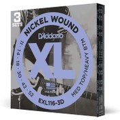 Resim D'Addario EXL116-3D Nickel Wound 3'lü Paket Elektro Gitar Teli (11-52) 