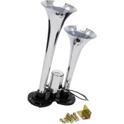 Resim Sharplace 12 V / 24 V Araba Kamyon Van Tekne Motosiklet Çift Trompet Tren Hava Horn Kiti 150DB (Yurt Dışından) 