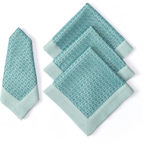 Resim Turkuaz Geometrik Desenli 4lü Peçete Seti 